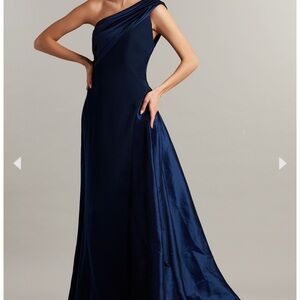 Tadashi Shoji ARDA ONE-SHOULDER CREPE & TAFFETA GOWN - worn once